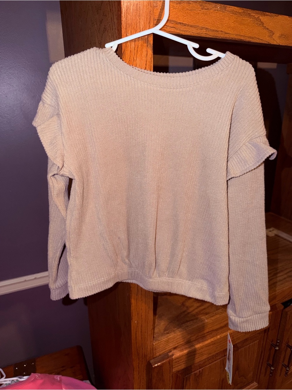 Cat & Jack | Beige Long Sleeve Ribbed top, size 5t NWT